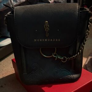 Loungefly Black Crossbody Bag with Gold Accents